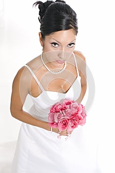 Young bride with bouquet