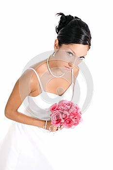 Young bride with bouquet