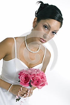 Young bride with bouquet