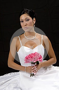 Young bride with bouquet