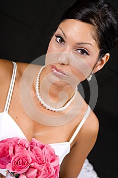 Young bride with bouquet