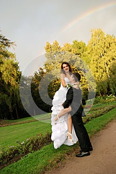 Young bride with bridegroom
