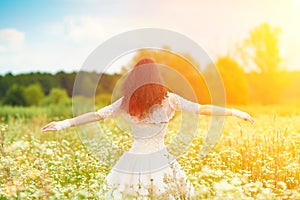 Young bride enjoying the sun