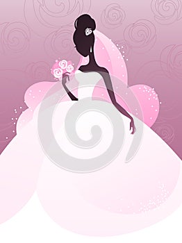 Young bride silhouette