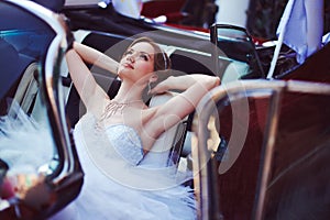Young bride successfully married relaxing