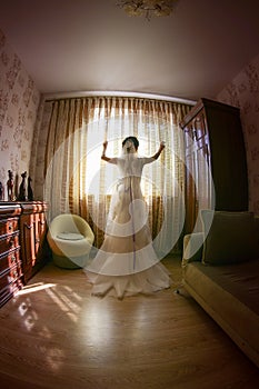 Young bride waiting for her groom