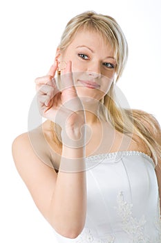 Young bride with wedding ring