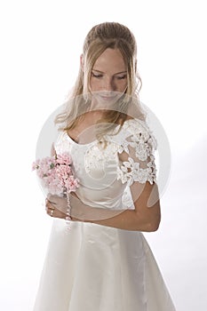 Young bride in white dress