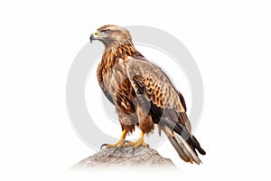 young brown eagle isolated over white background