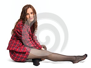 Young brunette sit