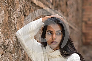 Young brunette woman portrait