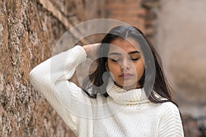 Young brunette woman portrait