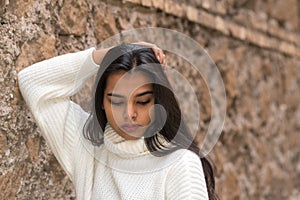 Young brunette woman portrait