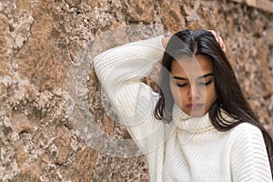 Young brunette woman portrait