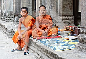 Young Buddhist monks at Angkor Wat
