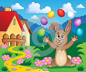 Young bunny with Easter eggs theme 5