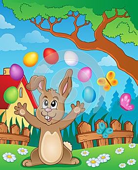 Young bunny with Easter eggs theme 4