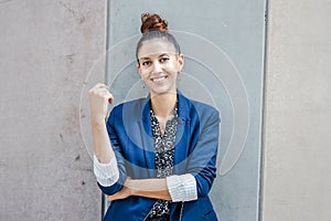 Young business-entrepreneur woman portrait. Front