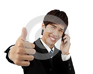 Young business Man With mobile phone