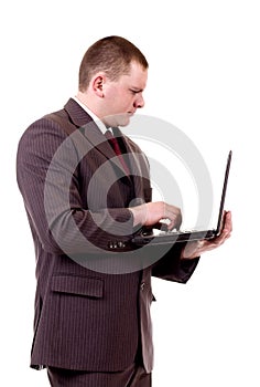 Young business man with notebook