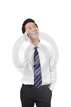 A young Business man on the phone