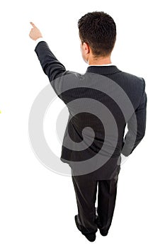 Young business man pointing