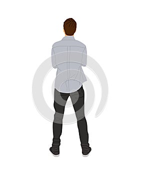 Young business man Standing Back View vector.