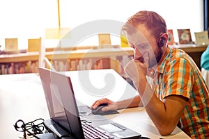 young business man working on his laptop.