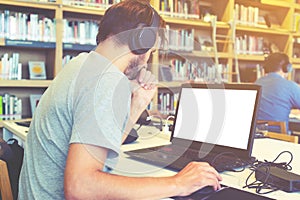 young business man working on his laptop.