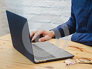 Young business man working with the labtop at the office. Business working Concept