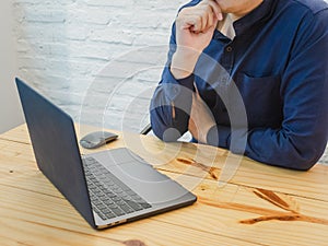 Young business man working with the labtop at the office. Business working Concept