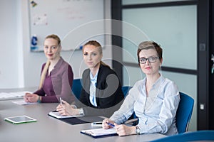 Young business people group on team meeting at modern office