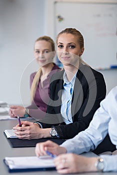 Young business people group on team meeting at modern office