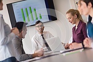 Young business people group on team meeting at modern office