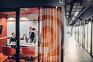 Young business team working in an office