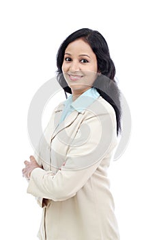 Young business woman with arms crossed