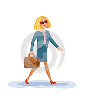 Young business woman with briefcase