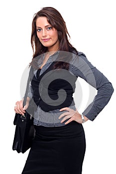 Young Business Woman with a handcase