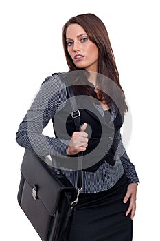 Young Business Woman with a handcase
