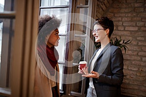 Young business woman having casual meeting