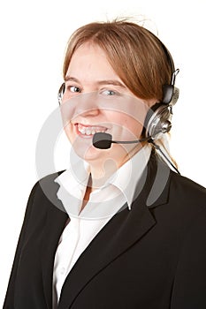 Young business woman with headset