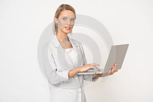 young business woman with a laptop