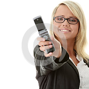 Young business women calling by cellular phone