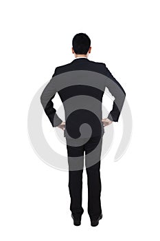 Young businessman back view