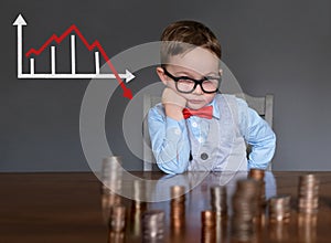 Young businessman concerned about the Stock Market
