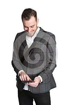 Young businessman with digital tablet