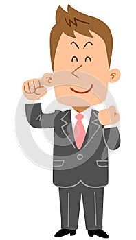 Young businessman with a fulfilling smile _ whole body