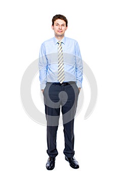 Young businessman full body shoot, isolated