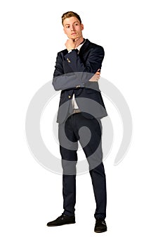 Young businessman full length portrait