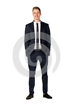 Young businessman full length portrait